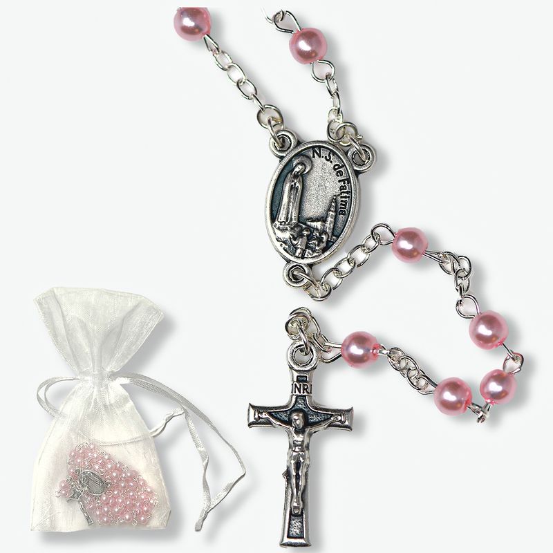 PINK PEARL BABY ROSARY / ZAV-1764PK