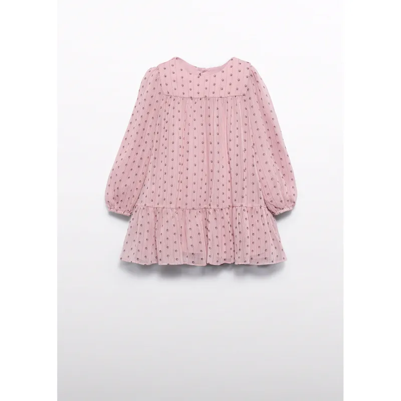 ROSE PRINTED DRESS PLEATS LONG SLEEVE / 5524-009