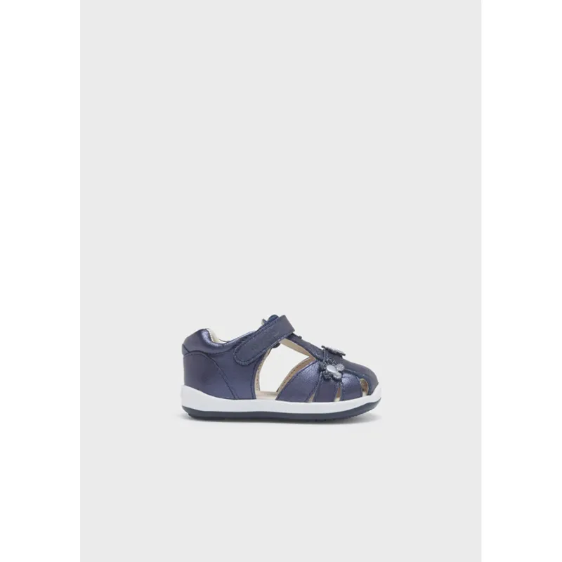 SANDAL NAVY FLORAL APPLIQUE / 41330