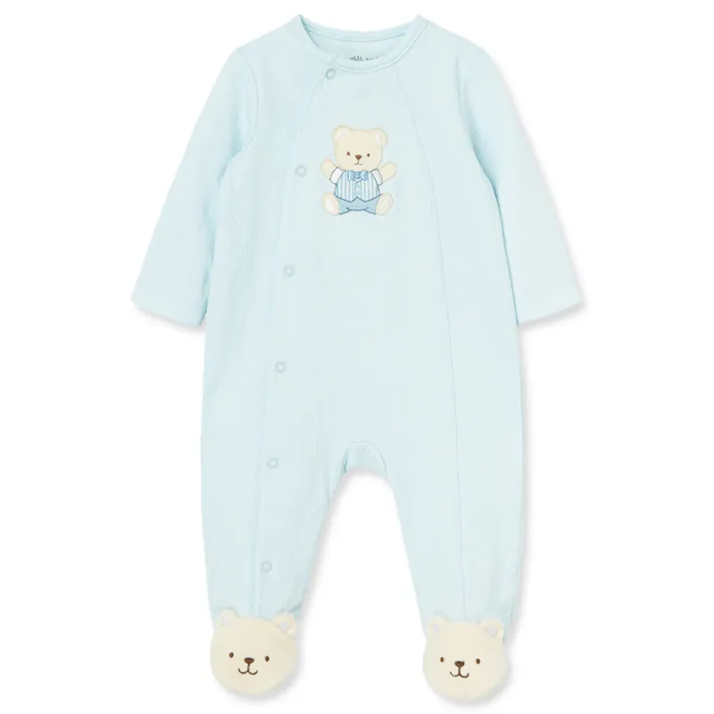 LIGHT BLUE SLEEPER BEAR APPLIQUE SIDE CLOSURE / LBQ03988N-L454