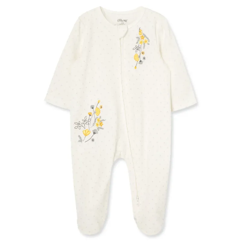 IVORY SLEEPER YELLOW PRIMROSE EMBRODIERY FRILL TRIM / LBQ11913N-L150