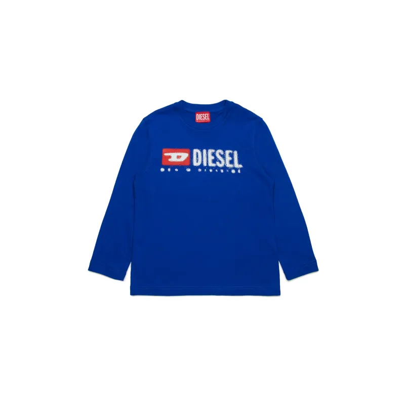ROYAL BLUE TSHIRT LONG SLEEVE WHITE LOGO TDROPS / J02474-00Y19-K89G