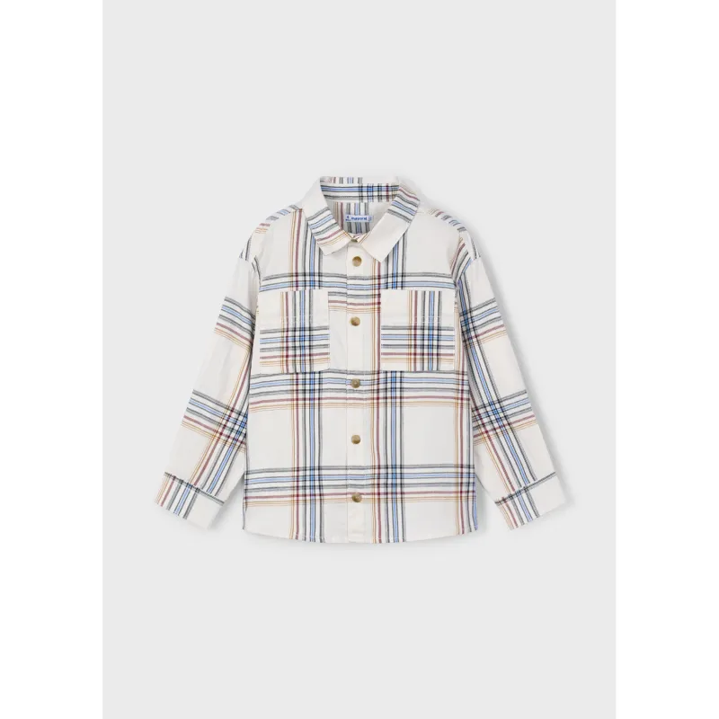 BEIGE STRIPED SHIRT WITH POCKETS / 4128-035
