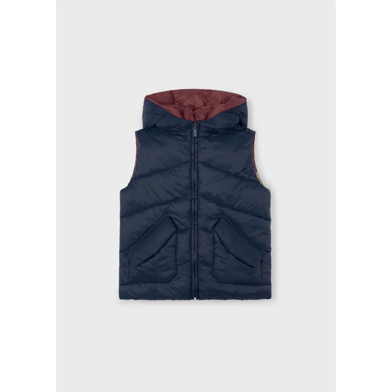 NAVY REVERSIBLE HOODED VEST OUTDOOR / 4382-051