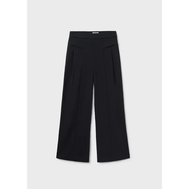 P10201MAY / 7572-070 BLACK WIDELEG PANT STRETCH