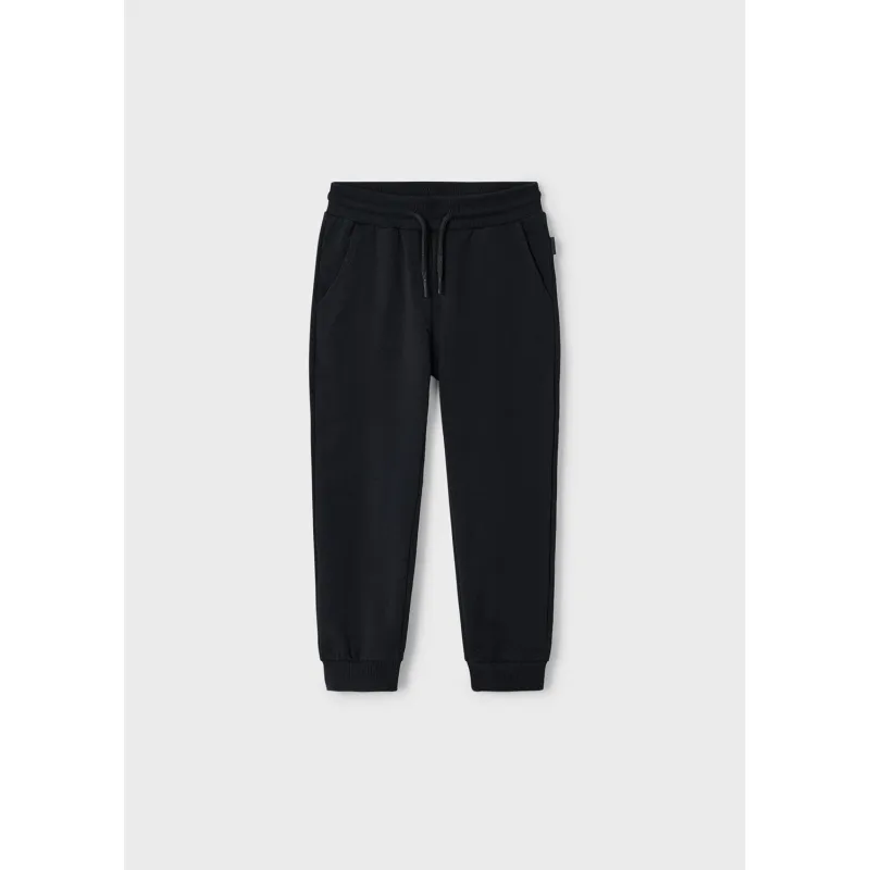 BLACK TRACK PANT FLEECE CUFFED / 725-057
