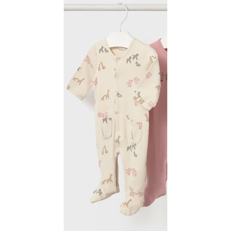 BEIGE SLEEPER FRONT CLOSURE ANIMAL PRINT 2 POCKETS / 2703-092