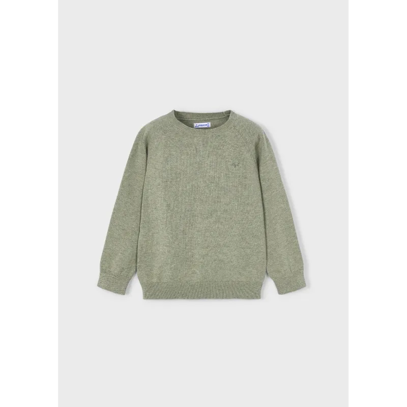 GREEN COTTON SWEATER CREWNECK / 323-010