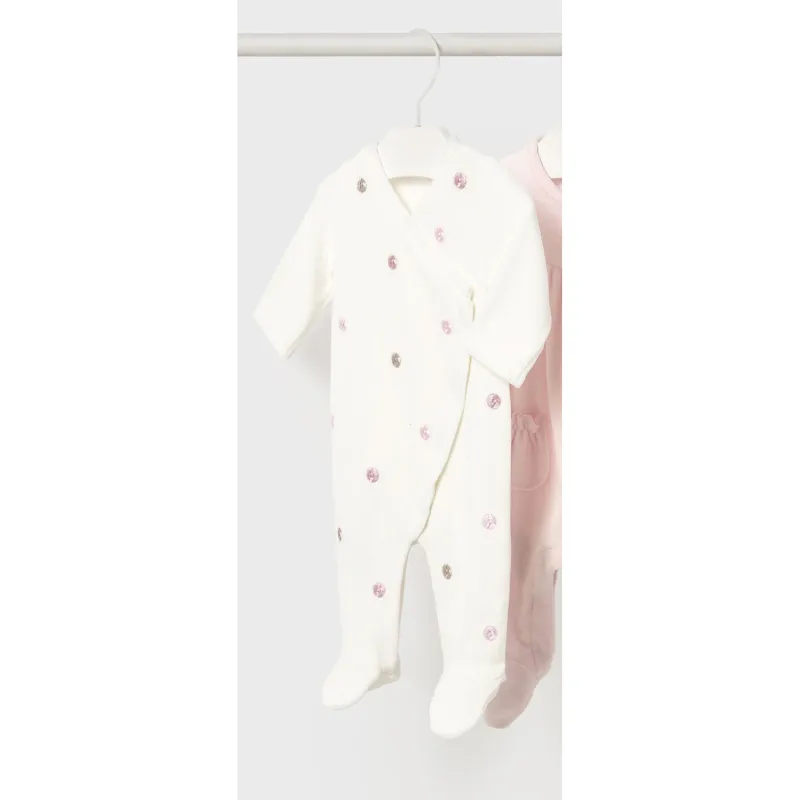 OFF WHITE SLEEPER PINK FLOWER EMBRODIERY FRONT CLOSURE / 2706-011
