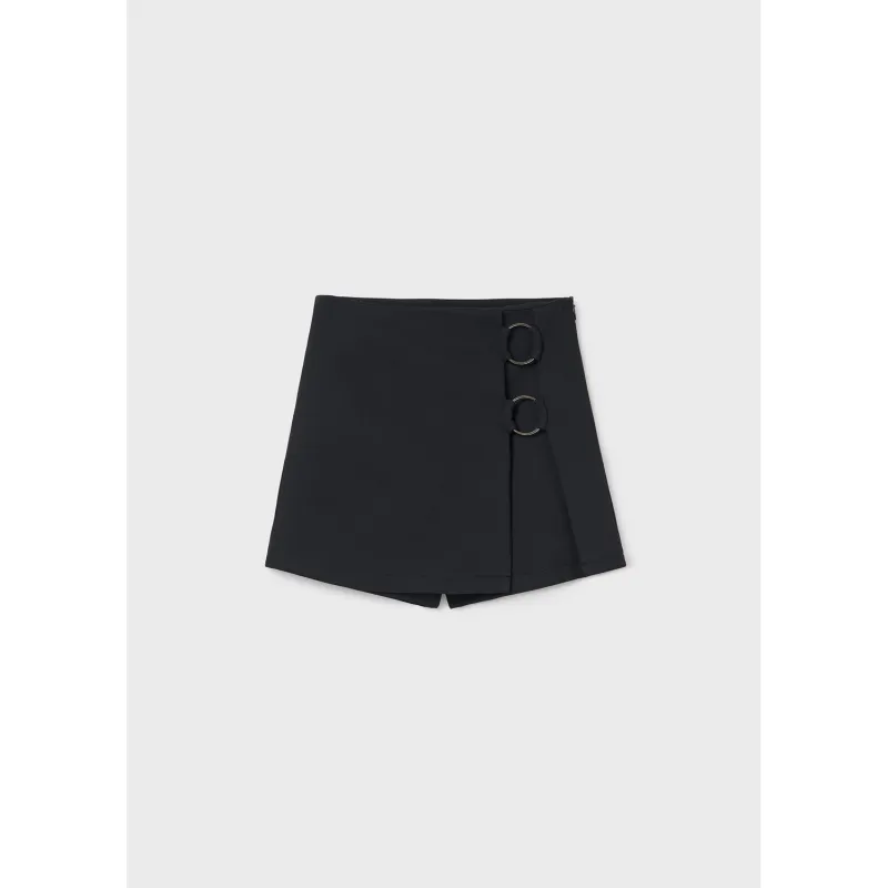 P10204MAY / 7907-045 BLACK SKORT SILVER RINGS TRIM