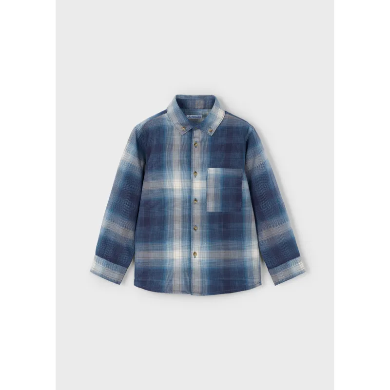 NAVY CHECK SHIRT / 4127-003
