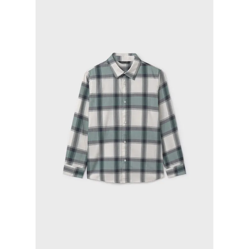 GREEN & GREY CHECKED SHIRT LONG SLEEVE / 7107-050