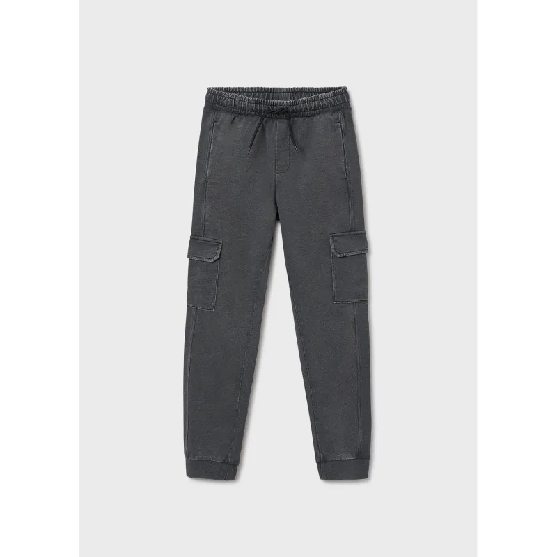 BLACK KNIT CARGO PANT PREWASHED / 7561-079