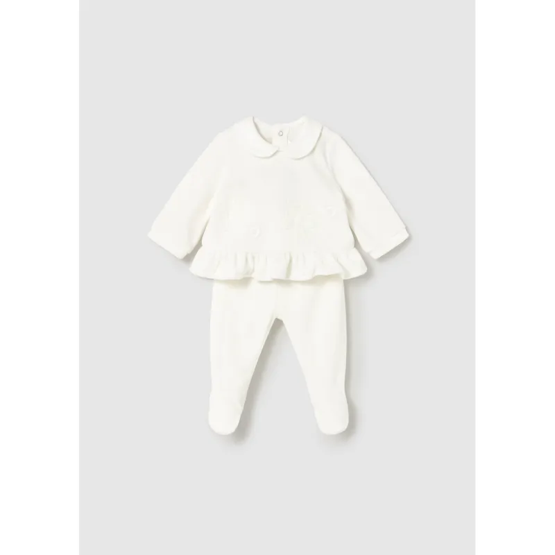 NATURAL CREAM 2PC VELOUR LEG WARMER SET / 2554-054