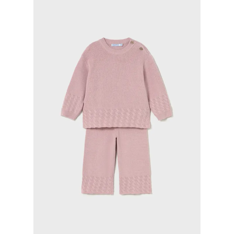 CRYSTAL PINK 2PC KNIT PANT SET / 2592-010