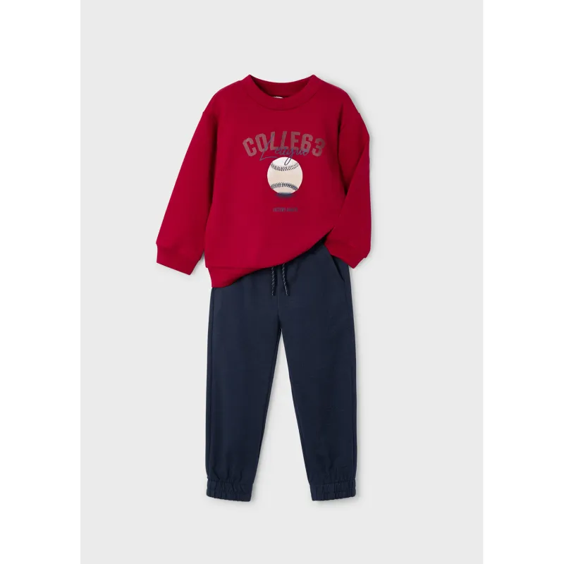 2PC RED & NAVY TRACK SUIT COLLEGE BASEBALL / 4801-034