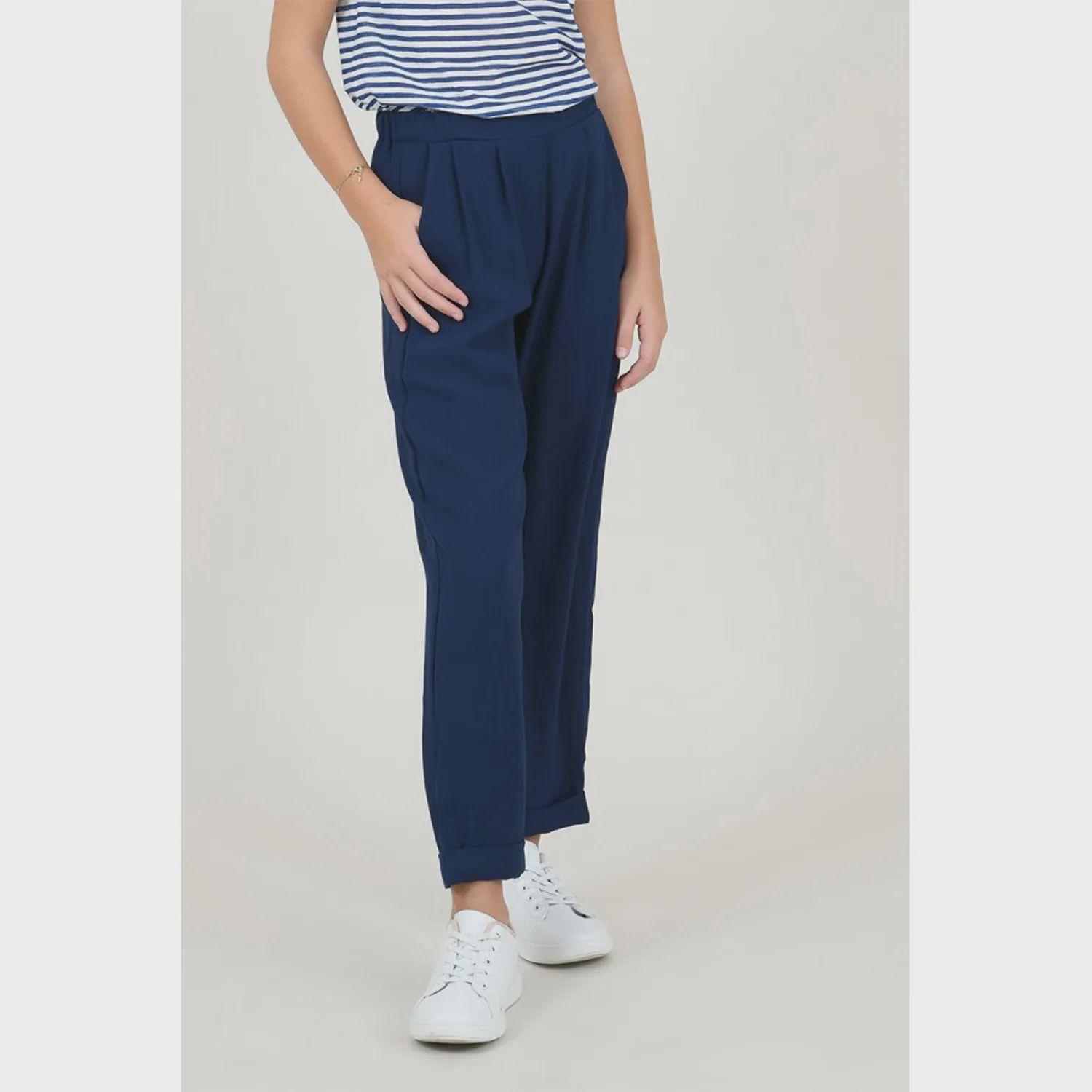 PANT NAVY WOVEN ADJ WAIST / T1227P20