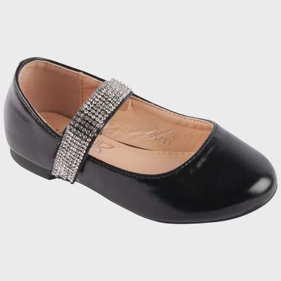 SHOE BLACK RHINESTONE STRAP BALLET / 6803 SHOE BLACK RHINESTONE STRAP BALLET / 6803