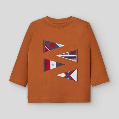 TSHIRT BROWN WITH FLAGS / 2039
