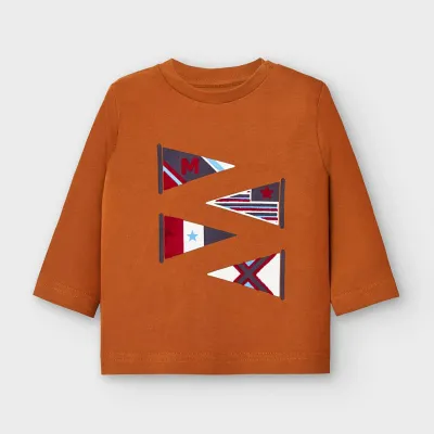 TSHIRT BROWN WITH FLAGS / 2039