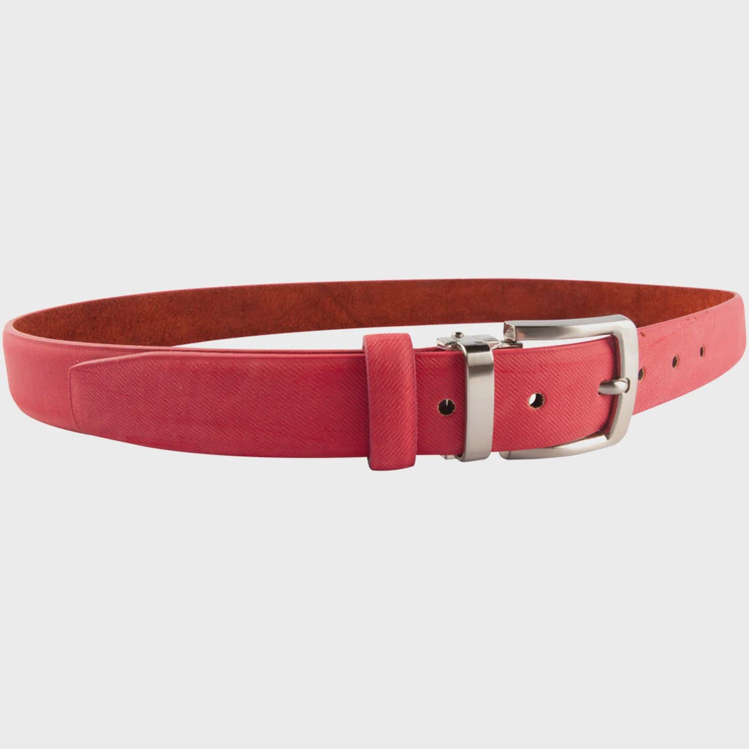 BELT RED HERRINGBONE SUEDE / TB1268