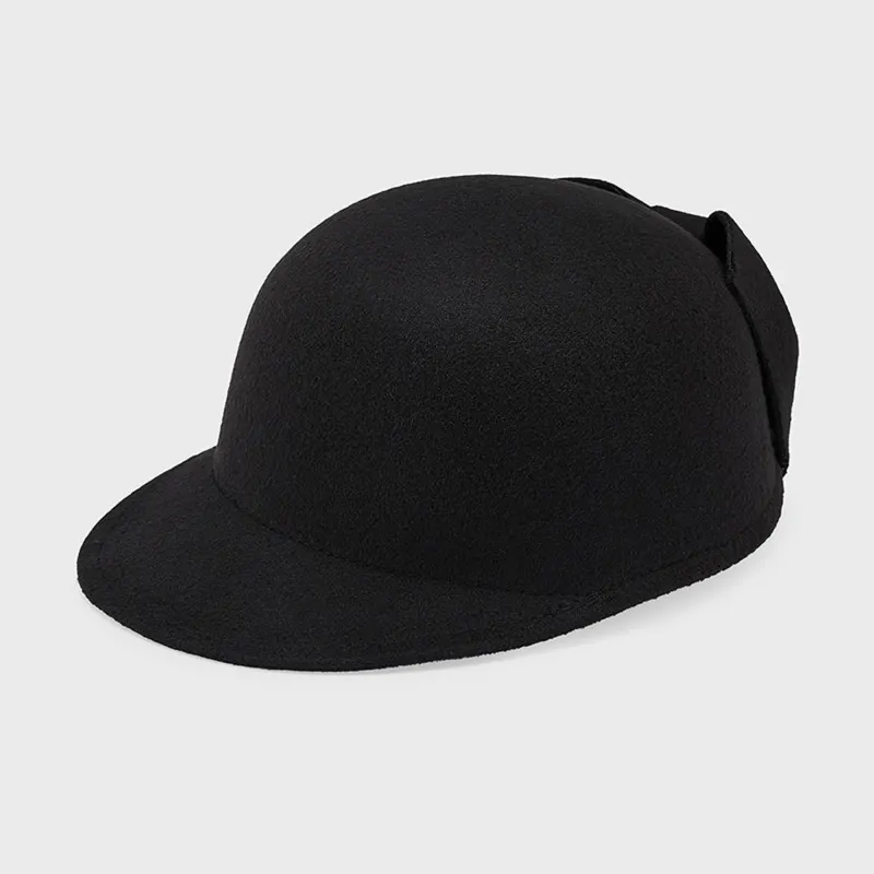HAT BLACK WOOL BOW TRIM / 10906