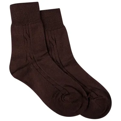 SOCK BROWN COTTON / 2051