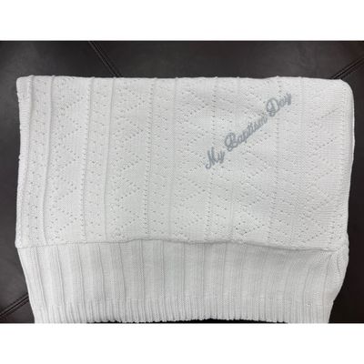 MBD BLANKET SILVER GREY WRITING COTTON / 238