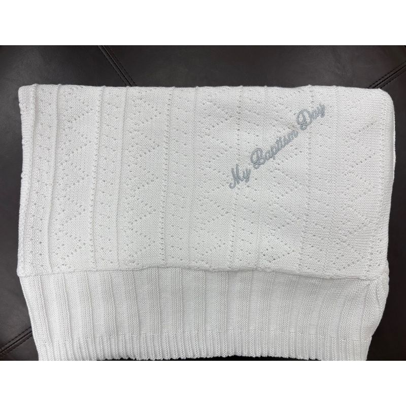 MBD BLANKET SILVER GREY WRITING COTTON / 238