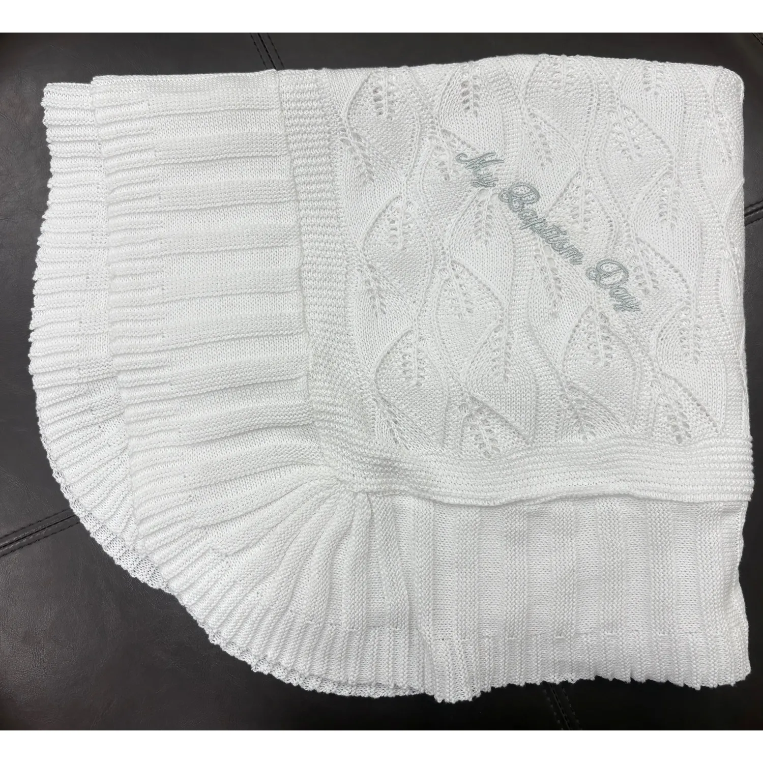 MBD BLANKET SILVER GREY WRITING COTTON / 238