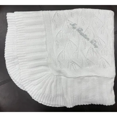 MBD BLANKET SILVER GREY WRITING COTTON / 238