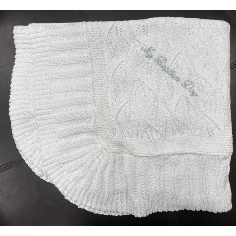 MBD BLANKET SILVER GREY WRITING COTTON / 238