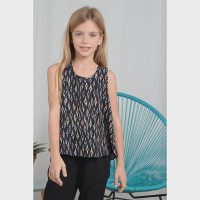 TOP BLACK BATIK PRINT SLEEVELESS / R1574 TOP BLACK BATIK PRINT SLEEVELESS / R1574