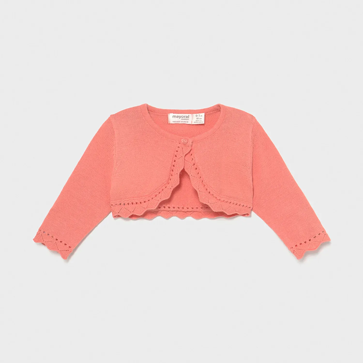 BOLERO CARDIGAN KNIT SORBET CROCHET EDGE TRIM / 318