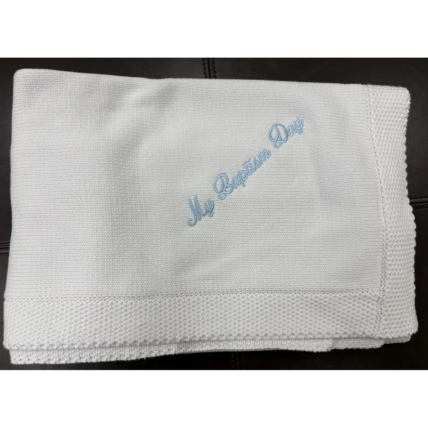MBD BLANKET WHITE BLUE WRITING / 900