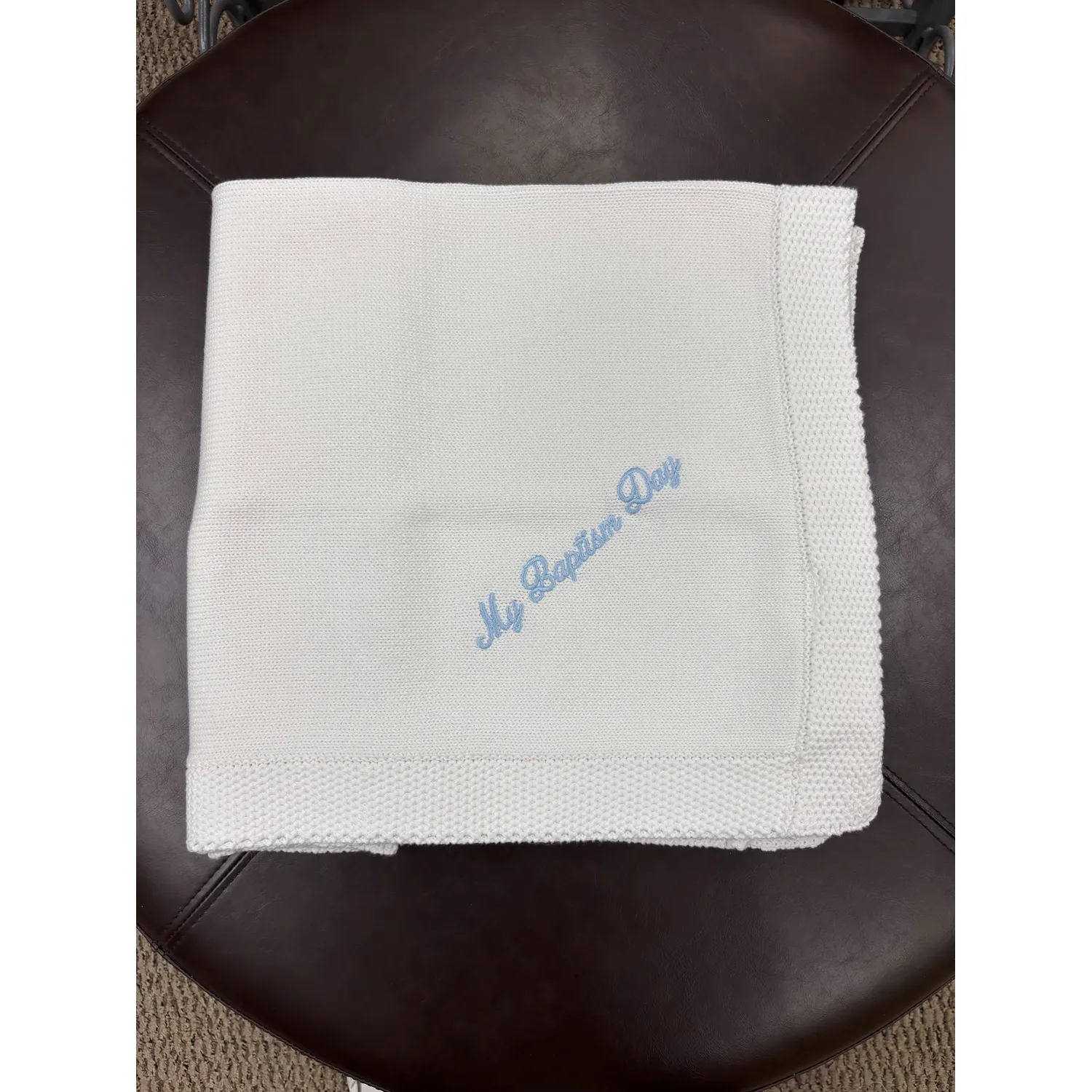 MBD BLANKET WHITE BLUE WRITING / 900