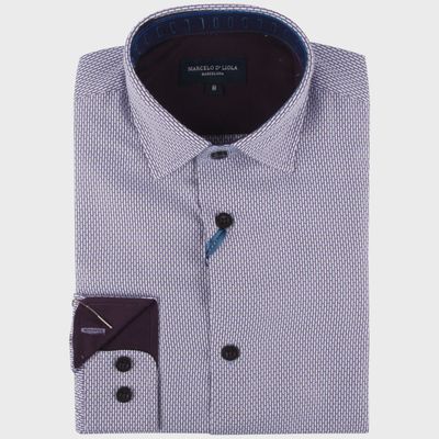 SHIRT WINE BLACK GRID / 5814