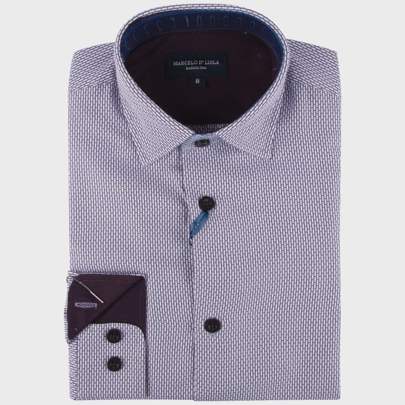 SHIRT WINE BLACK GRID / 5814