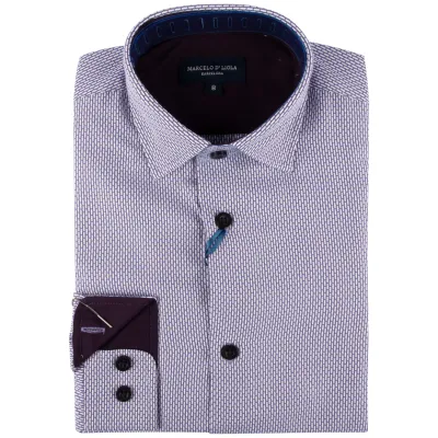 SHIRT WINE BLACK GRID / 5814