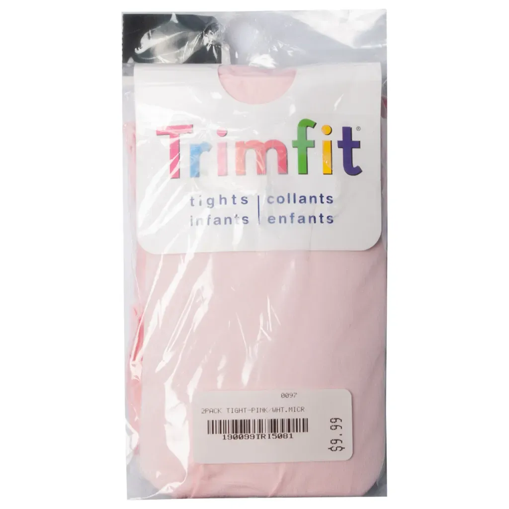 2 PACK TIGHT WHITE & PINK MICROFIBRE BABY / 5081