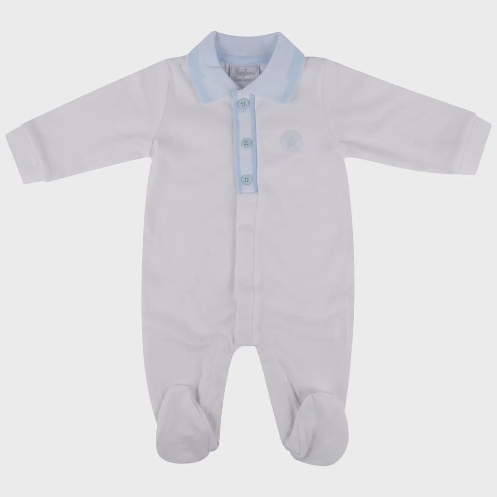 SLEEPER WHITE BLUE LIGHT COLLAR COTTON / 803