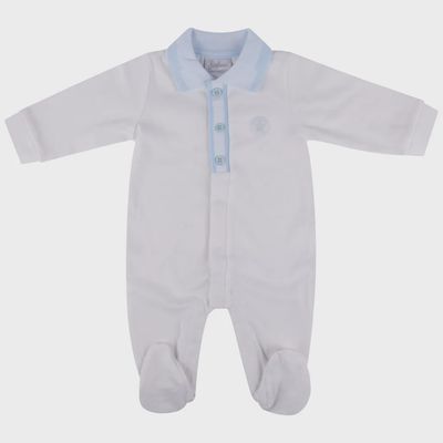 SLEEPER WHITE BLUE LIGHT COLLAR COTTON / 803