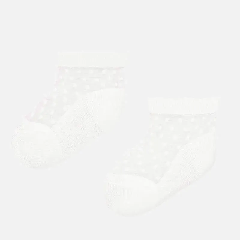 SOCK WHITE SHEET DOT PLUMETI / 9247