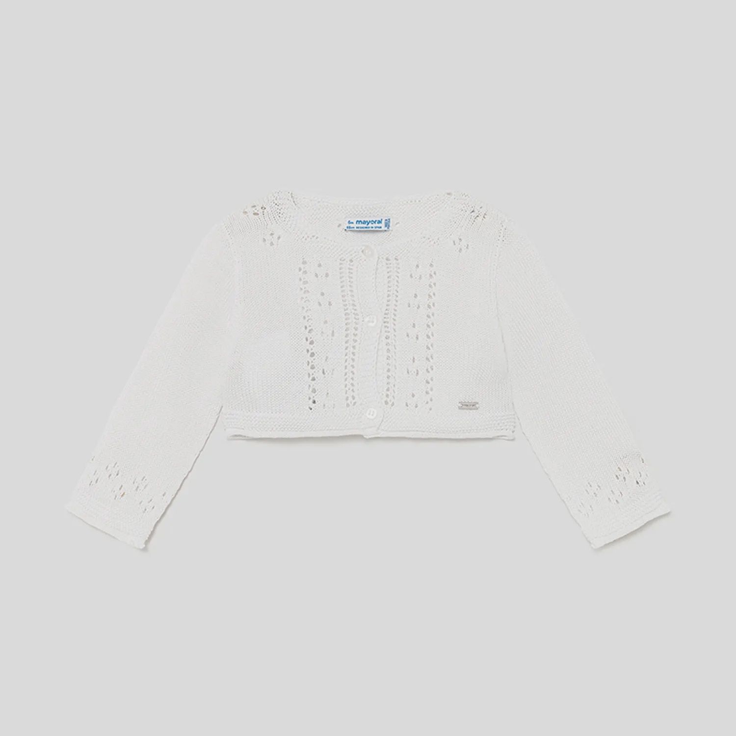 KNIT BOLERO CARDIGAN WHITE / 1336