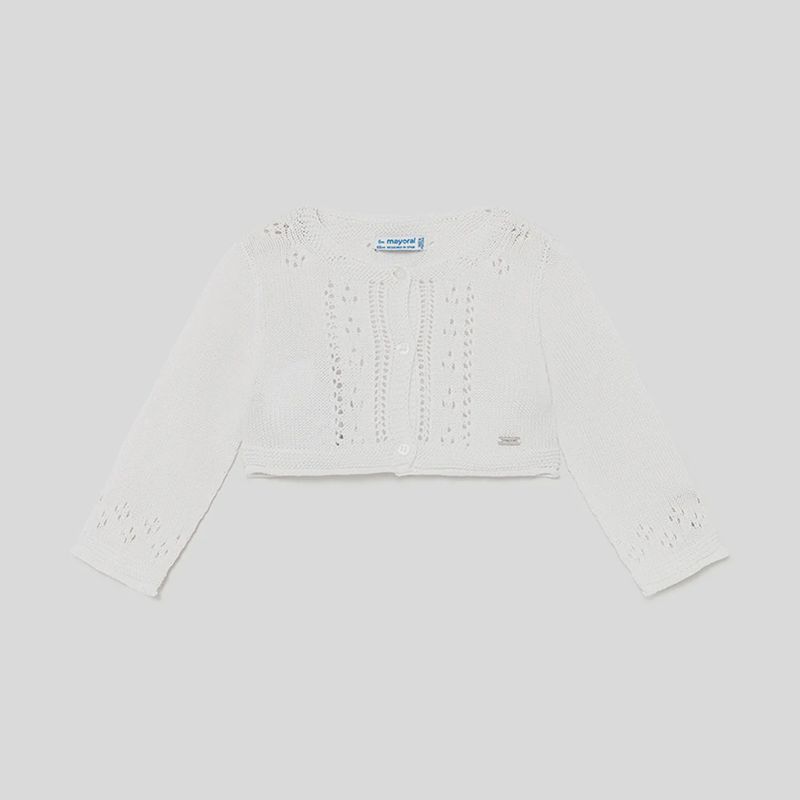 KNIT BOLERO CARDIGAN WHITE / 1336