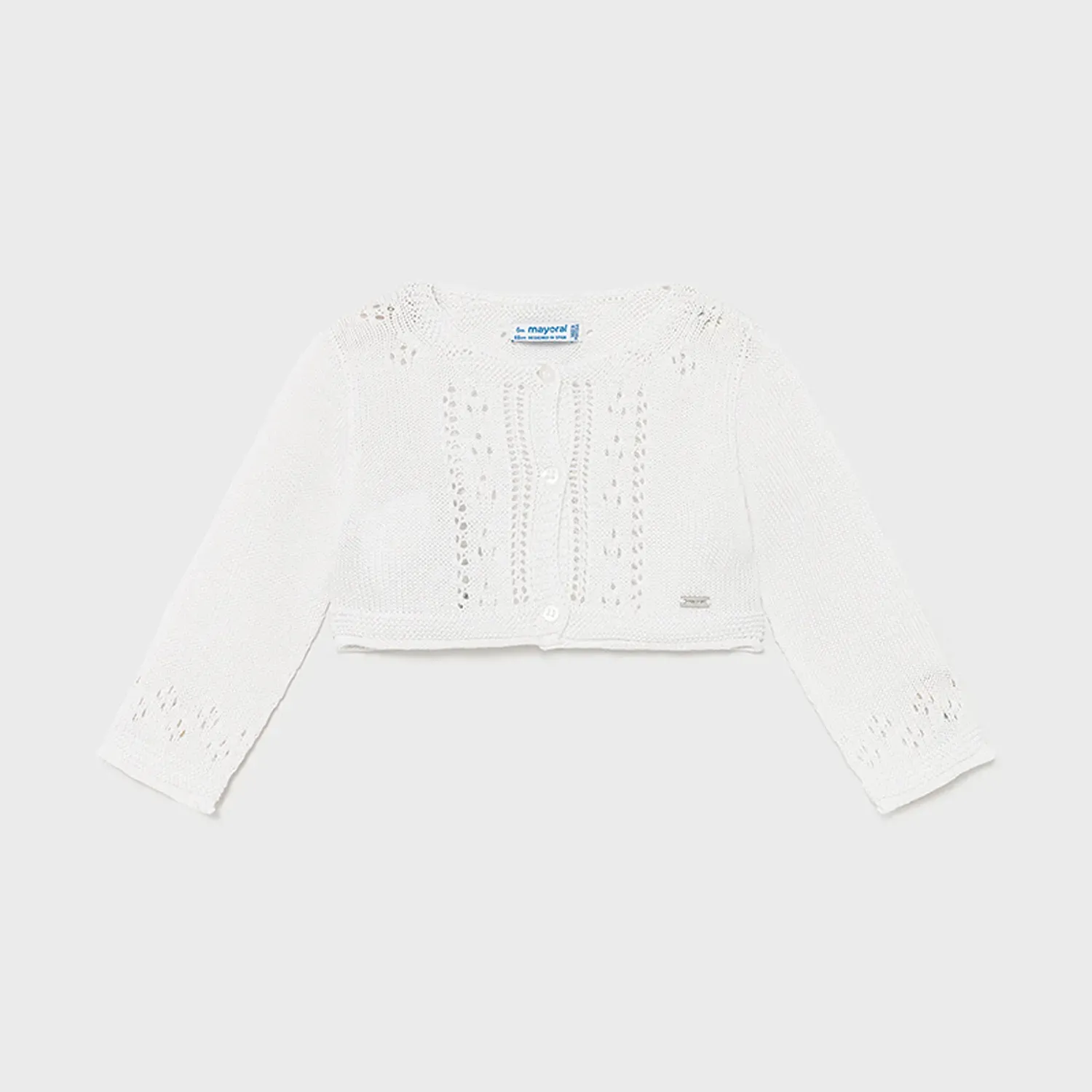KNIT BOLERO CARDIGAN WHITE / 1336