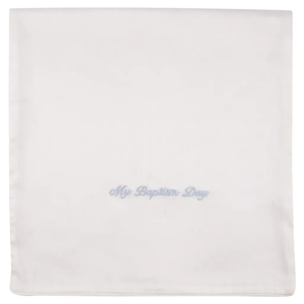 MBD TOWELETTE SILK BLUE WRITING CORD TRIM MADE IN CANADA / 950A