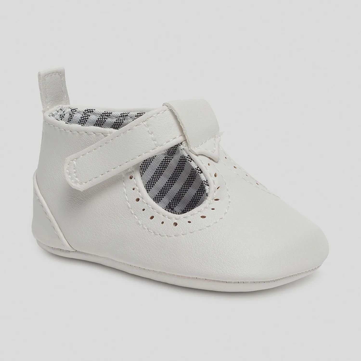 SHOE CREAM FAUX LEATHER STRIPED LINING / 9392