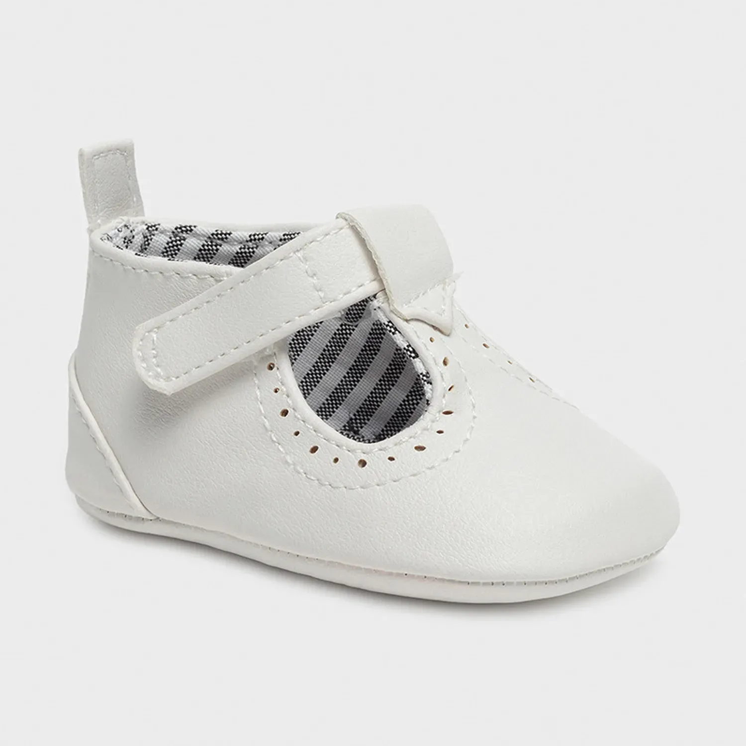 SHOE CREAM FAUX LEATHER STRIPED LINING / 9392