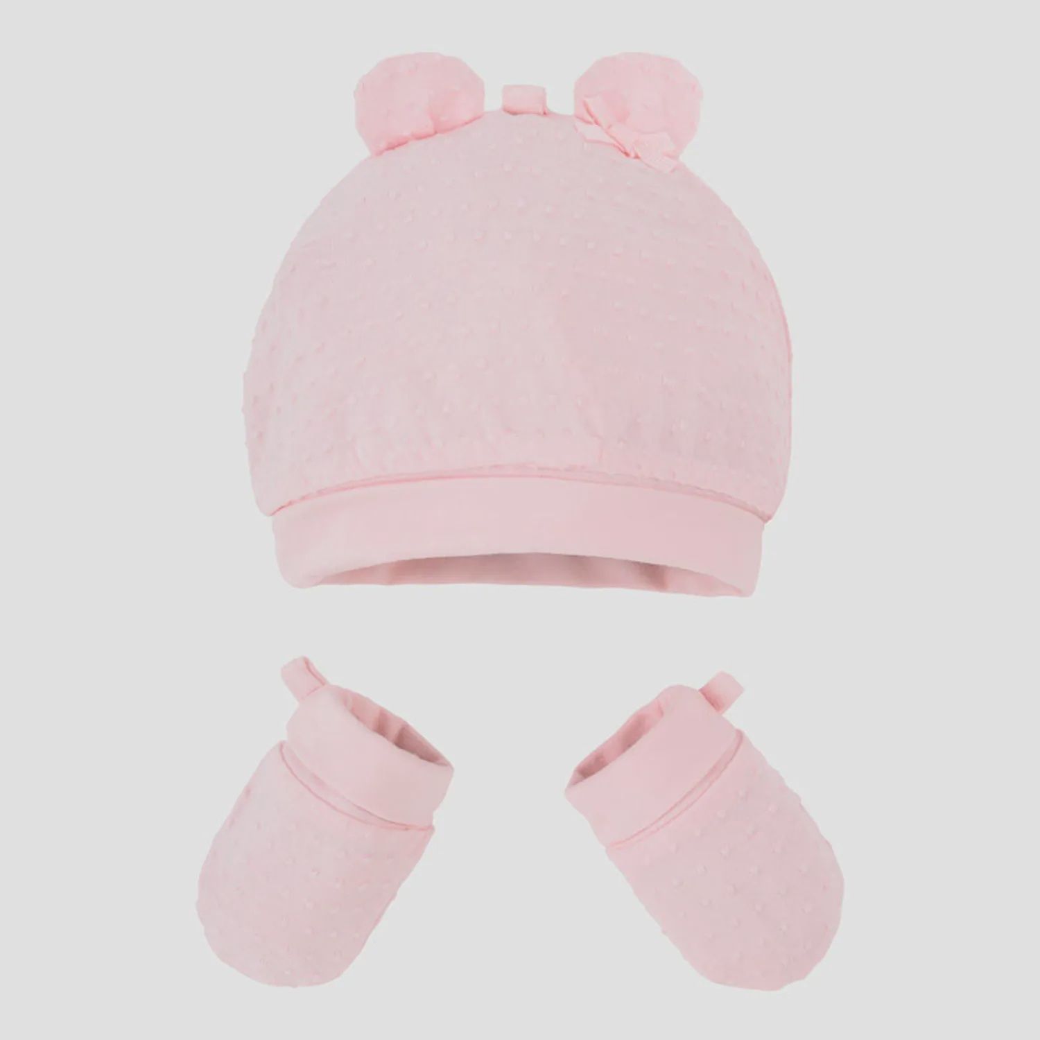 2 PC HAT & MITTEN ROSE / 19916